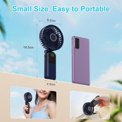 Handheld Fan Rechargeable, Portable Mini Fan Handheld with 5 Speeds 5000mah, Electric USB Small Hand Held Fans, Powerful Personal Fan Foldable Fans for Outdoor Office Travel Camping School Home