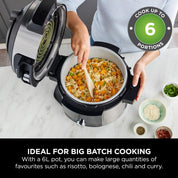 Foodi 11-in-1 SmartLid Multi-Cooker 6L – Electric Pressure Cooker & Air Fryer with Reversible Rack – Stainless Steel/Black