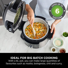 Foodi 11-in-1 SmartLid Multi-Cooker 6L – Electric Pressure Cooker & Air Fryer with Reversible Rack – Stainless Steel/Black