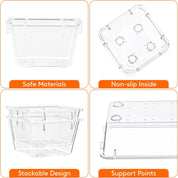25pcs Drawer Organizer Set – Clear Plastic Storage Trays for Home & Office