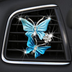 Dual Butterfly Car Vent Clip – Aromatherapy Air Freshener Perfume, Lake Blue