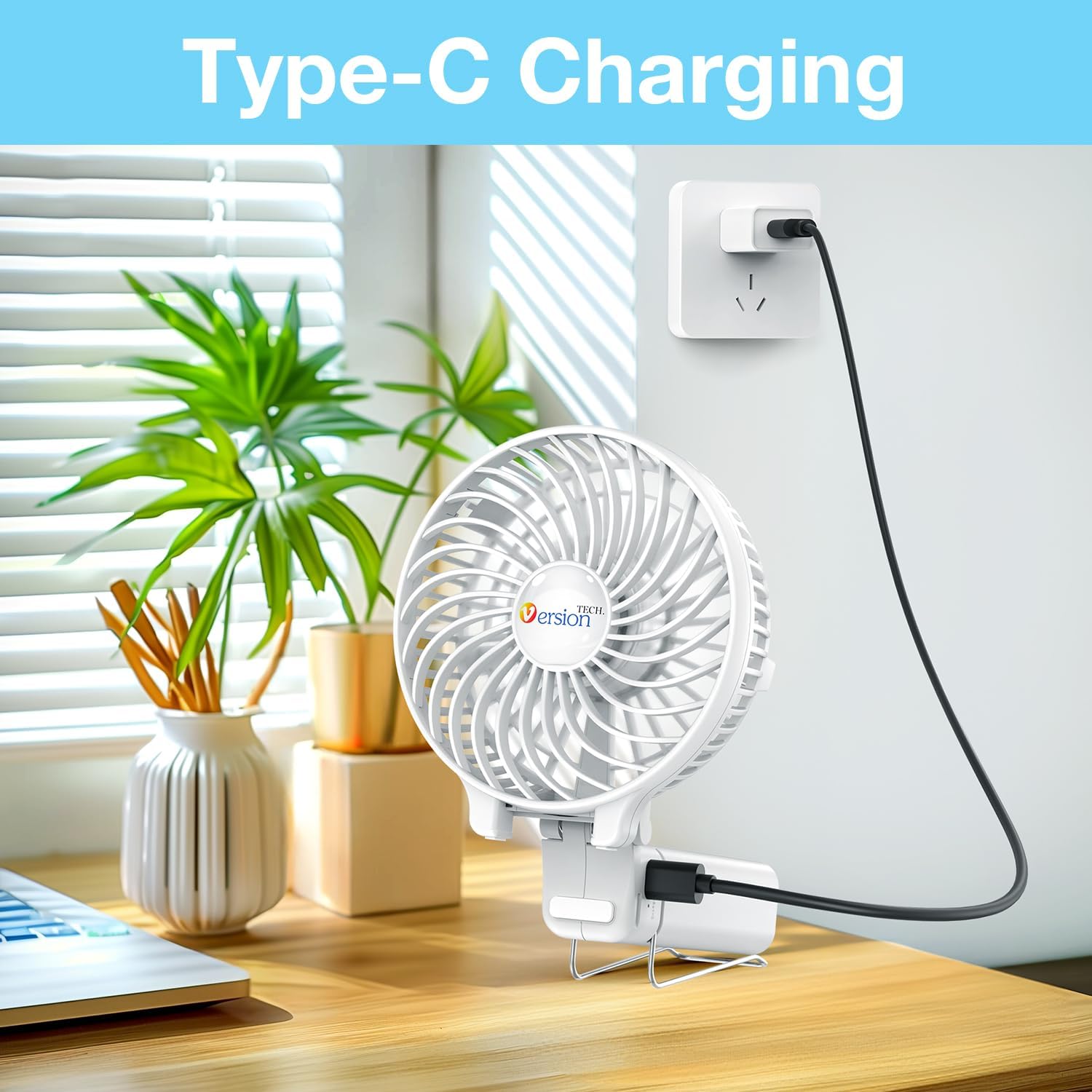 Portable Handheld Fan USB Rechargeable Mini Desk Fan