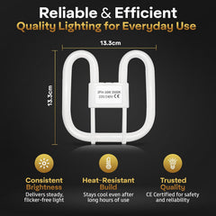 16W 2D Square CFL GR10q 2-Pin Bulb 3500K