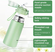 150ml Mini Stainless Steel Water Bottle – Leakproof, Insulated, BPA-Free with Straw