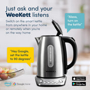 WeeKett Smart Kettle 1.7L – Stainless Steel, Voice Control Alexa Kettle, Variable Temperature, Keep Warm, BPA Free