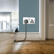 Double Switched 13A Power Socket – Brushed Steel