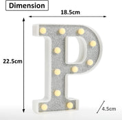 Glitter LED Letter Light P – 18 Color Changing