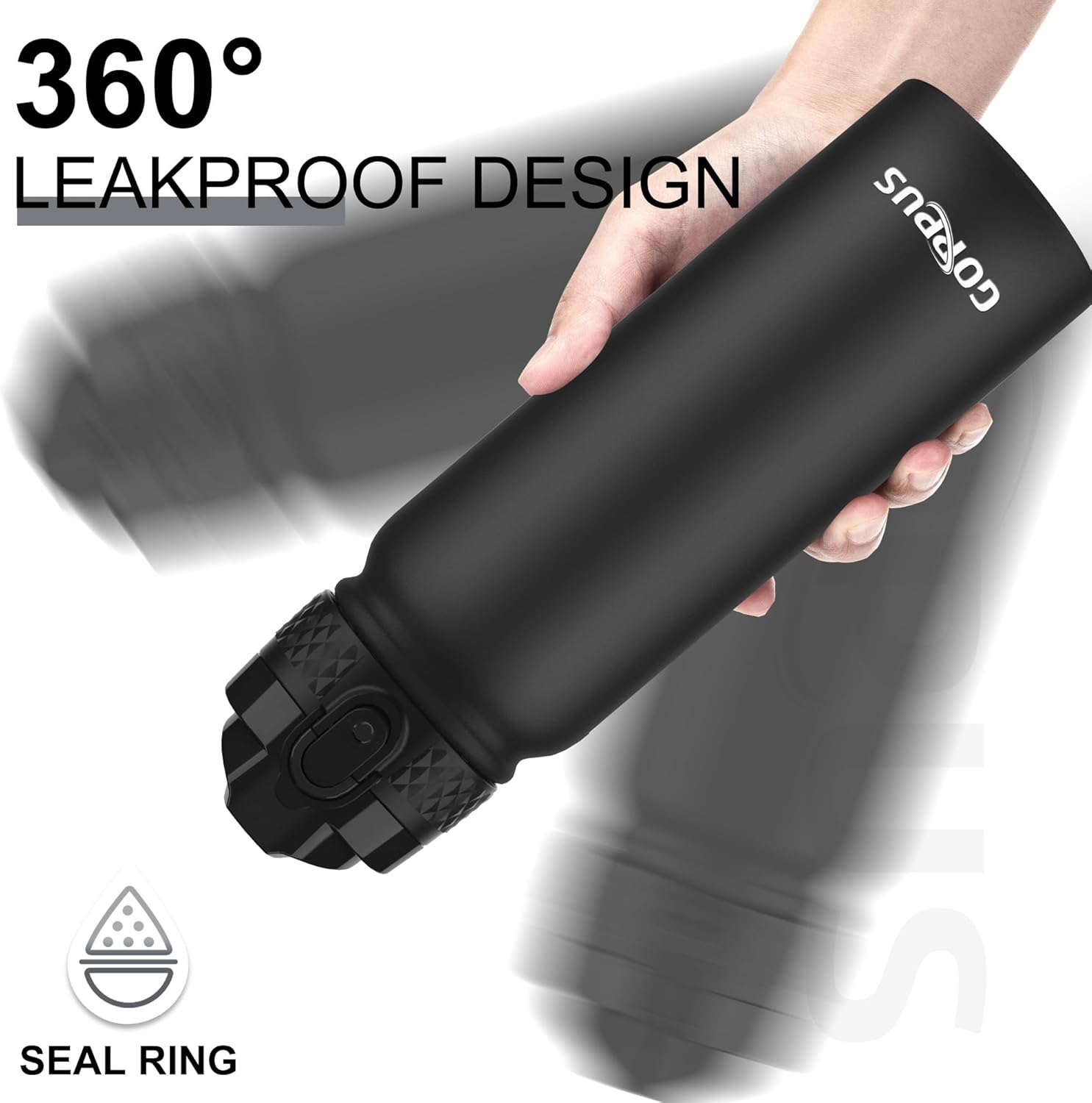 600ml Insulated Stainless Steel Water Bottle – Leakproof Flask with Straw & Strap