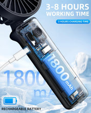 Portable Handheld Fan Foldable 1800mAh 3 Speeds