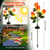 Solar Lights Outdoor Garden,Flame Shape Lily Flower Lights Outdoor Waterproof Landscape Light,Solar Stake Lights Waterproof Garden Ornaments for Garden Yard Pathway (2pcs)