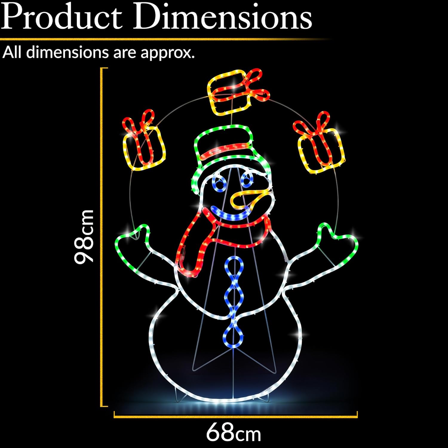 Light Up Juggling Snowman Outdoor Christmas Decoration – 200 LED