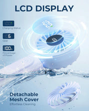 Handheld Fan, Portable Fan with 4000mAh Rechargeable Battery, LED Display Hand Fan with 6 Speeds, Mini Fan 180° Foldable for Home Office Travel Outdoor Bedroom