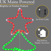 Mains-powered Christmas tree rope light for garden