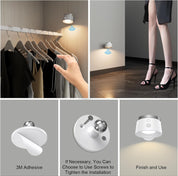 Collage of a wall-mounted light fixture with installation instructions and usage scenarios.