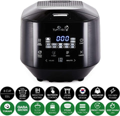 Yum Asia Bamboo IH Rice Cooker 1.5L – Ceramic Bowl & LED Touch – UK/EU