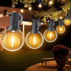 SUWIN 100FT/30M G40 Waterproof LED Festoon Lights, Shatterproof Garden Lights with 50+2 Bulbs