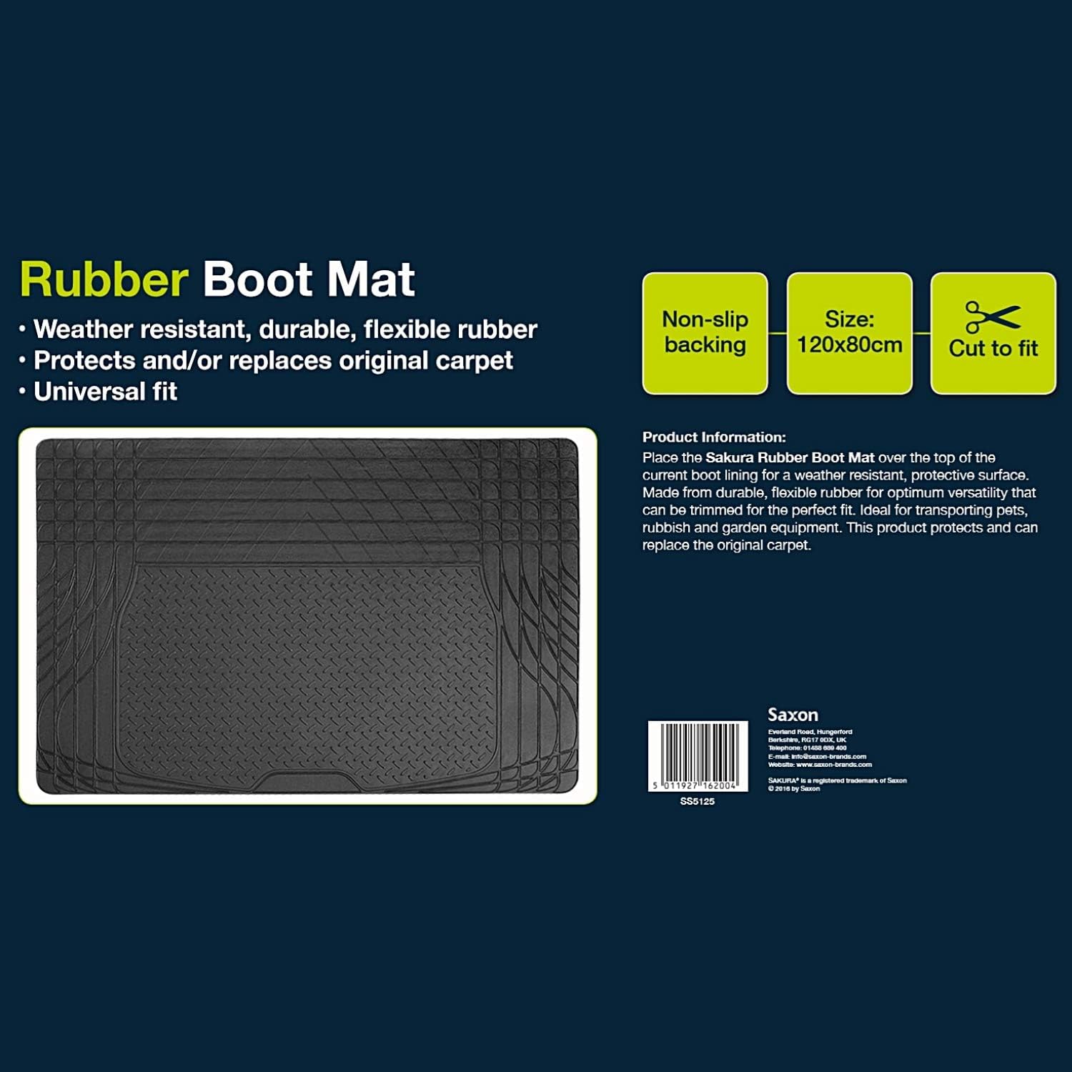 Merton Black/Grey Car Seat Covers & Rubber Boot Mat Set – Universal Fit, Washable