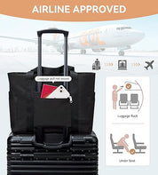 Women’s Work Tote Bag – Large 15.6" Laptop Bag with Zipper & Trolley Sleeve