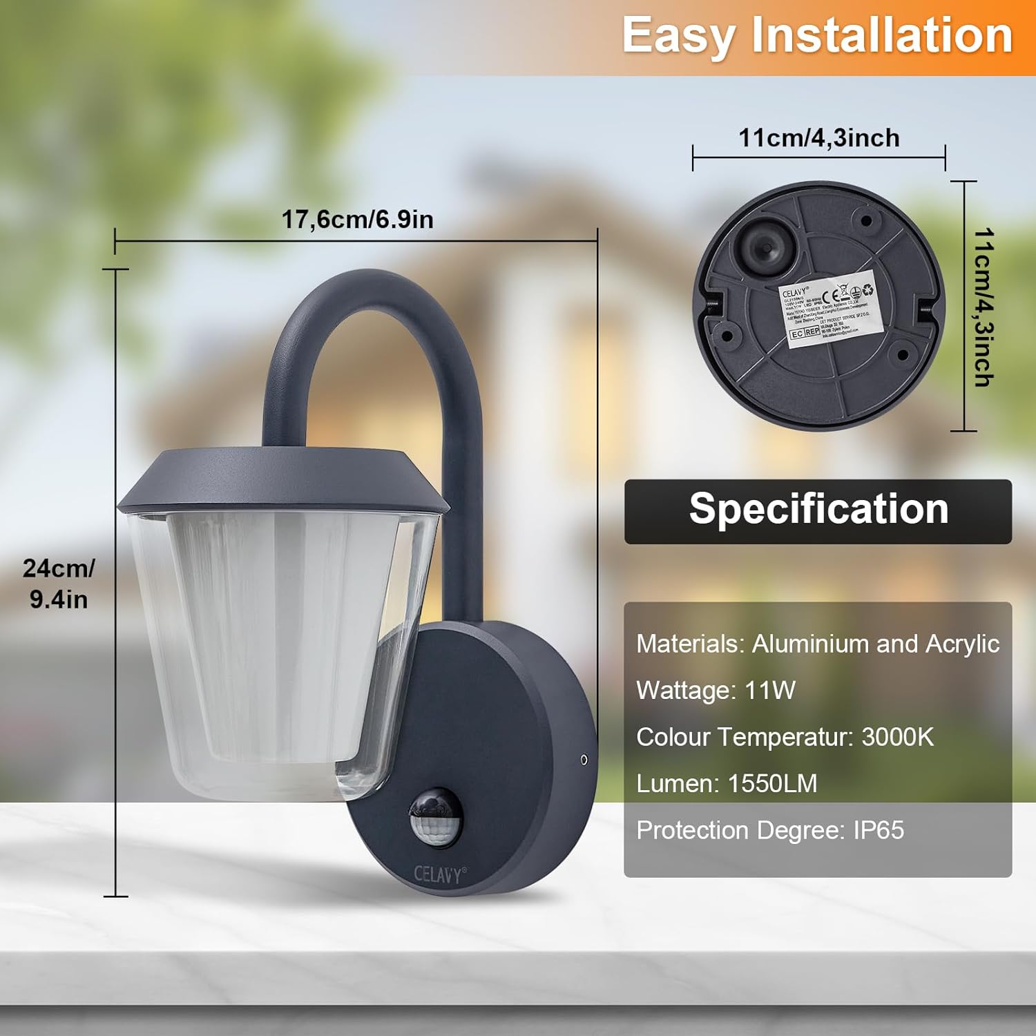 PIR Outdoor Wall Lights
