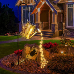 Waterproof Copper Garden Ornaments Star LED Fairy Art Decorative Lamp with Bracket for Outdoor Hanging Yard