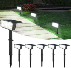 8-Pack Solar Spot Lights Outdoor Garden, 2-in-1 Green Light Solar Garden Lights with IP65 Waterproof and 2 Lighting Modes for Yard, House, and Pathway Ornaments