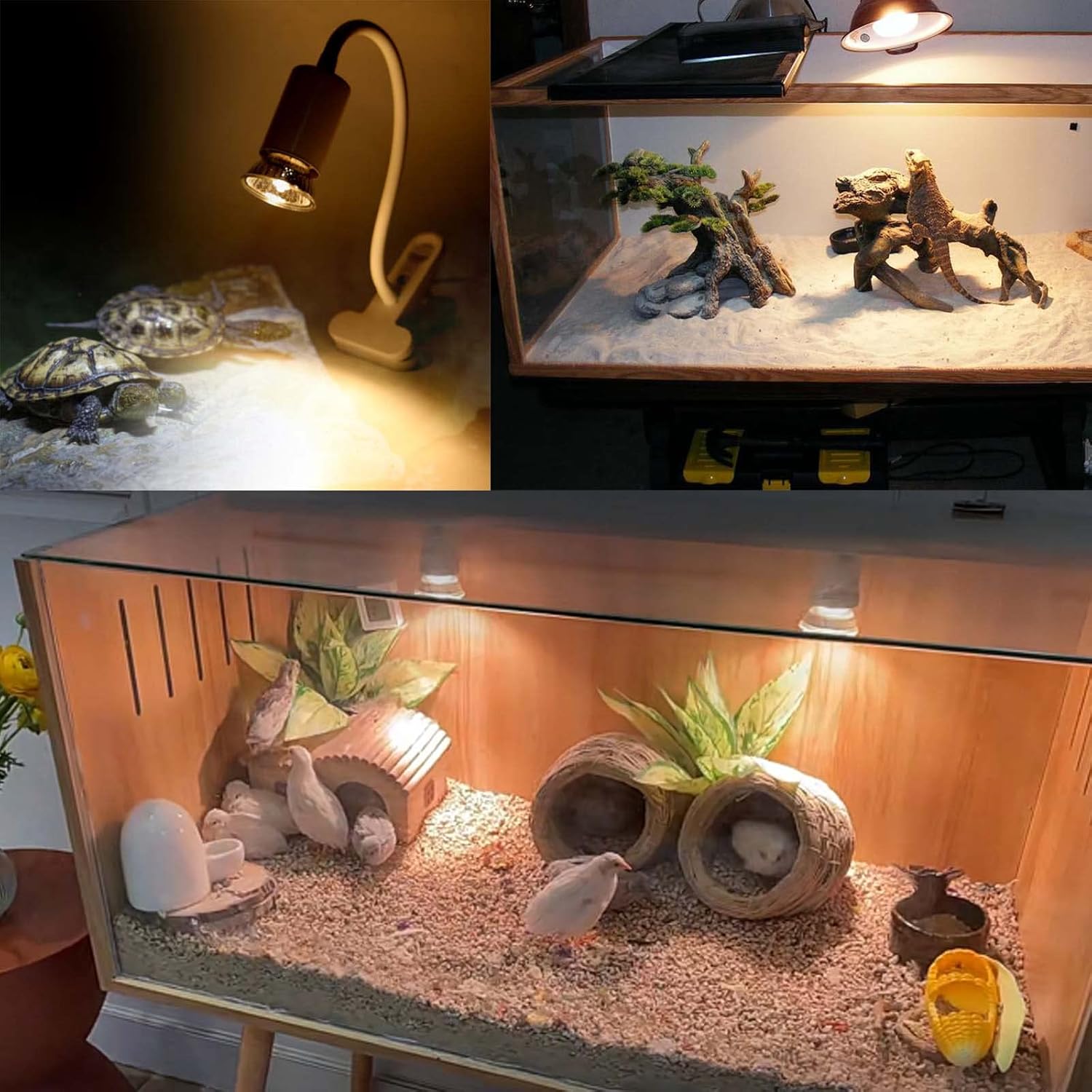 4-Pack 75W Reptile Heating Lamp with UVA UVB Full Spectrum, Ideal for Lizards, Snakes, Turtles, Amphibians, and Aquatic Environments