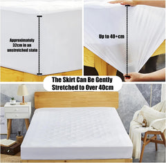 Double Mattress Protector – Quilted Deep Pocket, Hypoallergenic & Breathable Pad