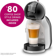 Mini-Me Automatic Coffee Machine by De’Longhi Black & Arctic Grey – Compact Coffee Disc System with 15 Bar Pressure & Eco Mode