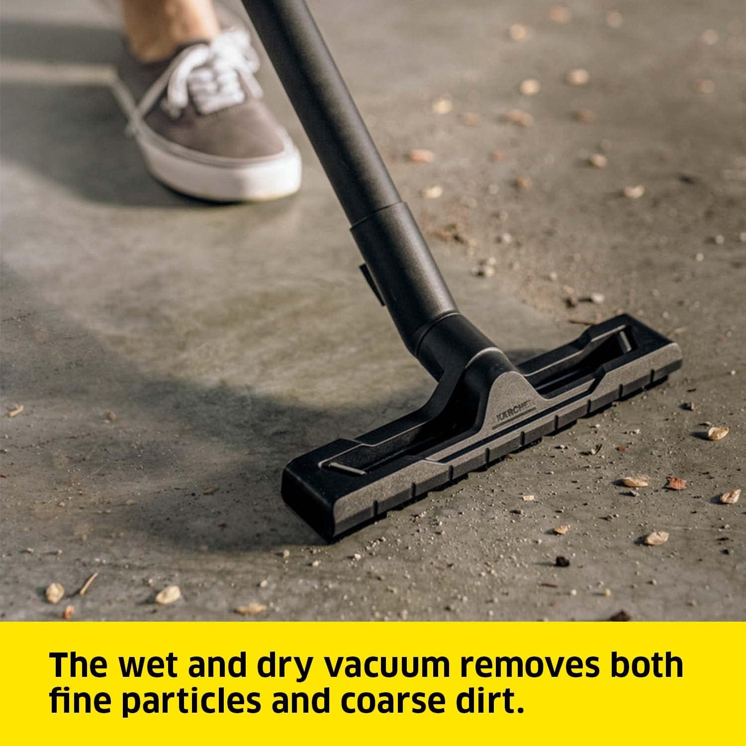 Kärcher WD 2 Plus Wet & Dry Vacuum Cleaner 1000W – Powerful Suction, Blower Function, 12L Plastic Tank, Cartridge Filter – Yellow