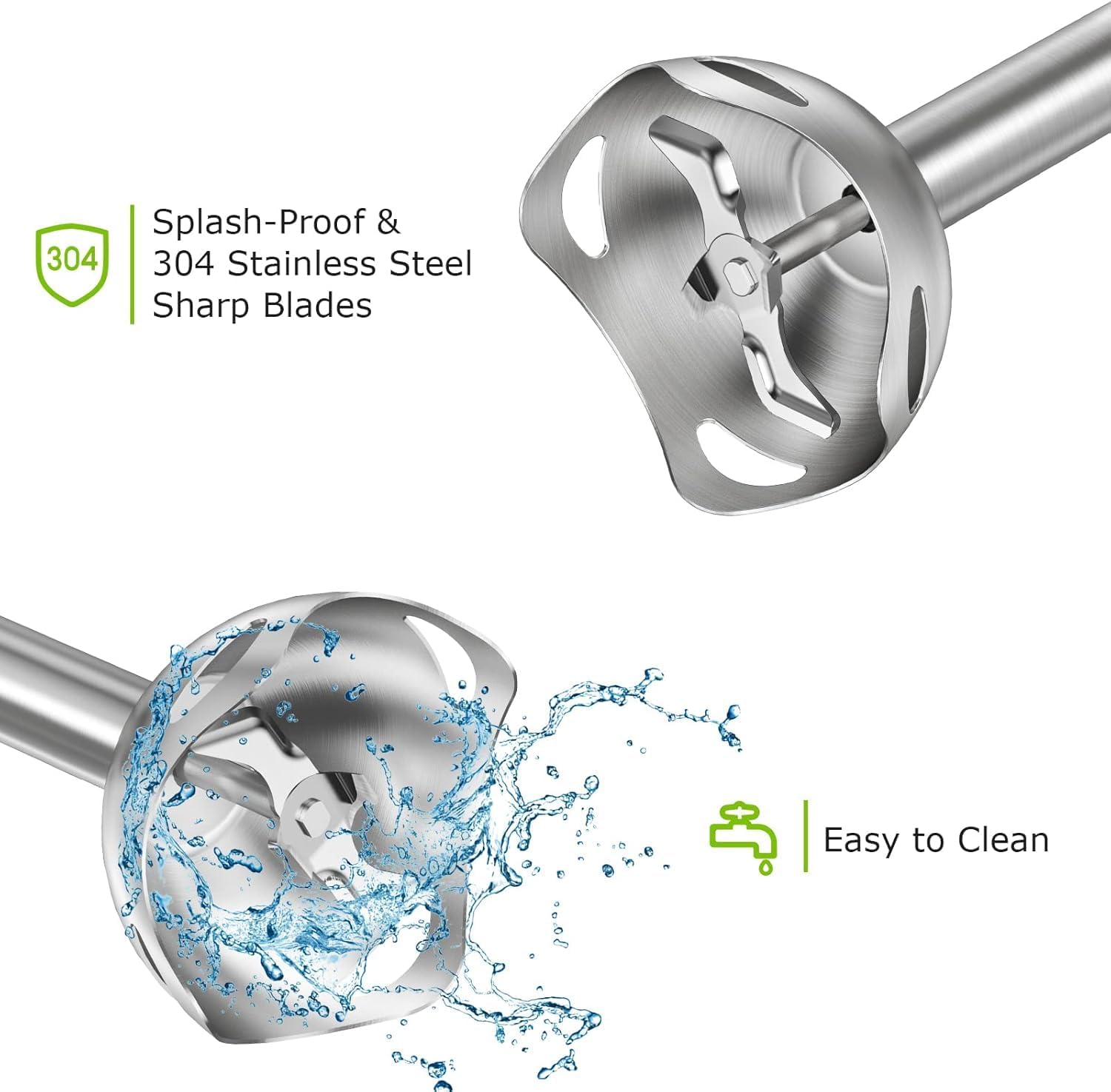 Hand Blender - 2 Speed Immersion Stick Blender | Electric Handheld with Stainless Steel Blade for Soups, Sauces & Baby Food - Black HB3201