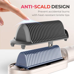 2-in-1 Hair Straightener Brush UK, Anti-Scald, Fast Heating, 5 Temp Settings