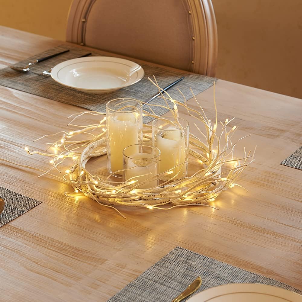 White Birch LED Garland Lights 6FT with Timer, 48 Warm White Battery Powered Fairy Lights for Indoor and Outdoor Home Décor