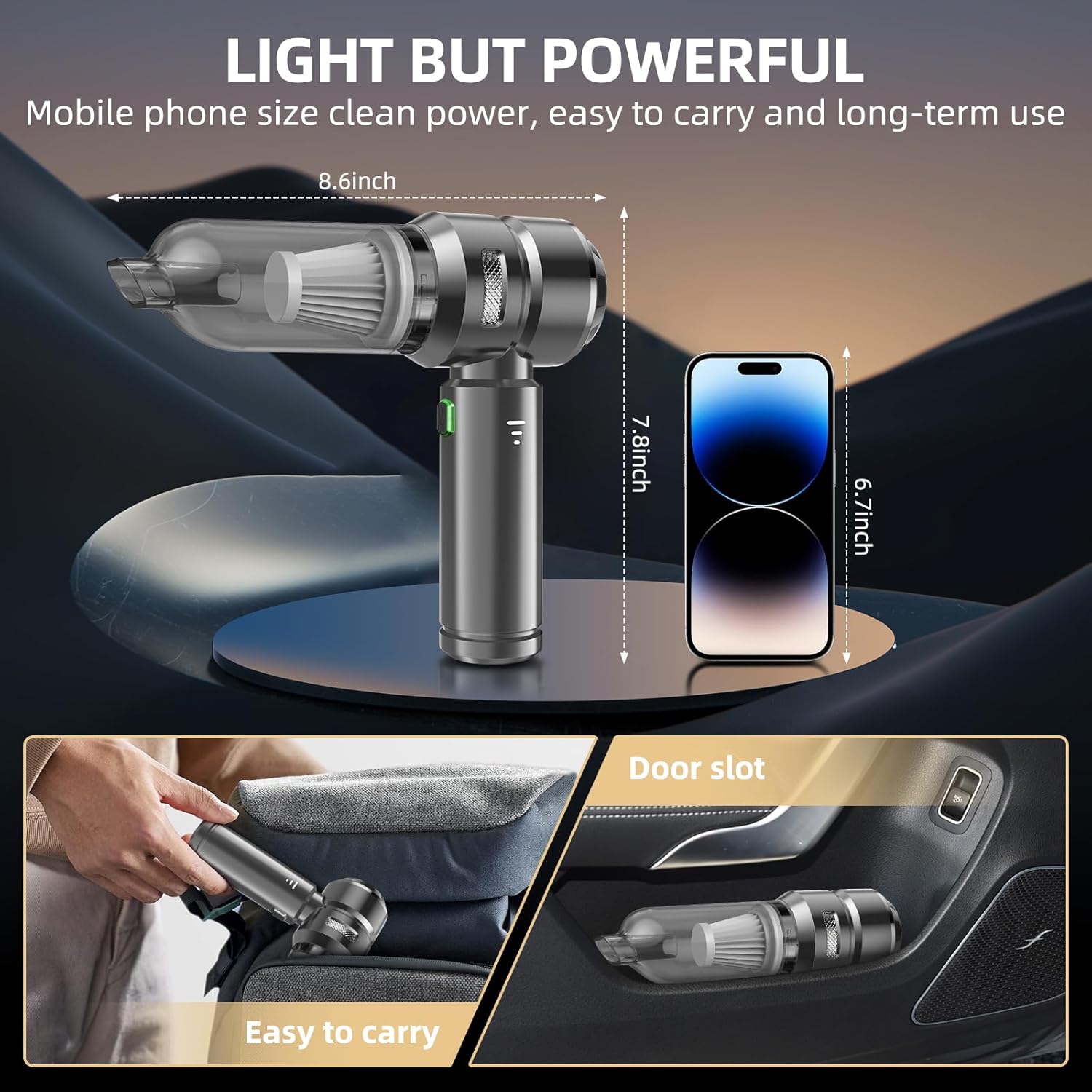 Handheld Vacuum Cleaner 22000Pa Brushless 4-in-1 Cordless (Dark Grey)