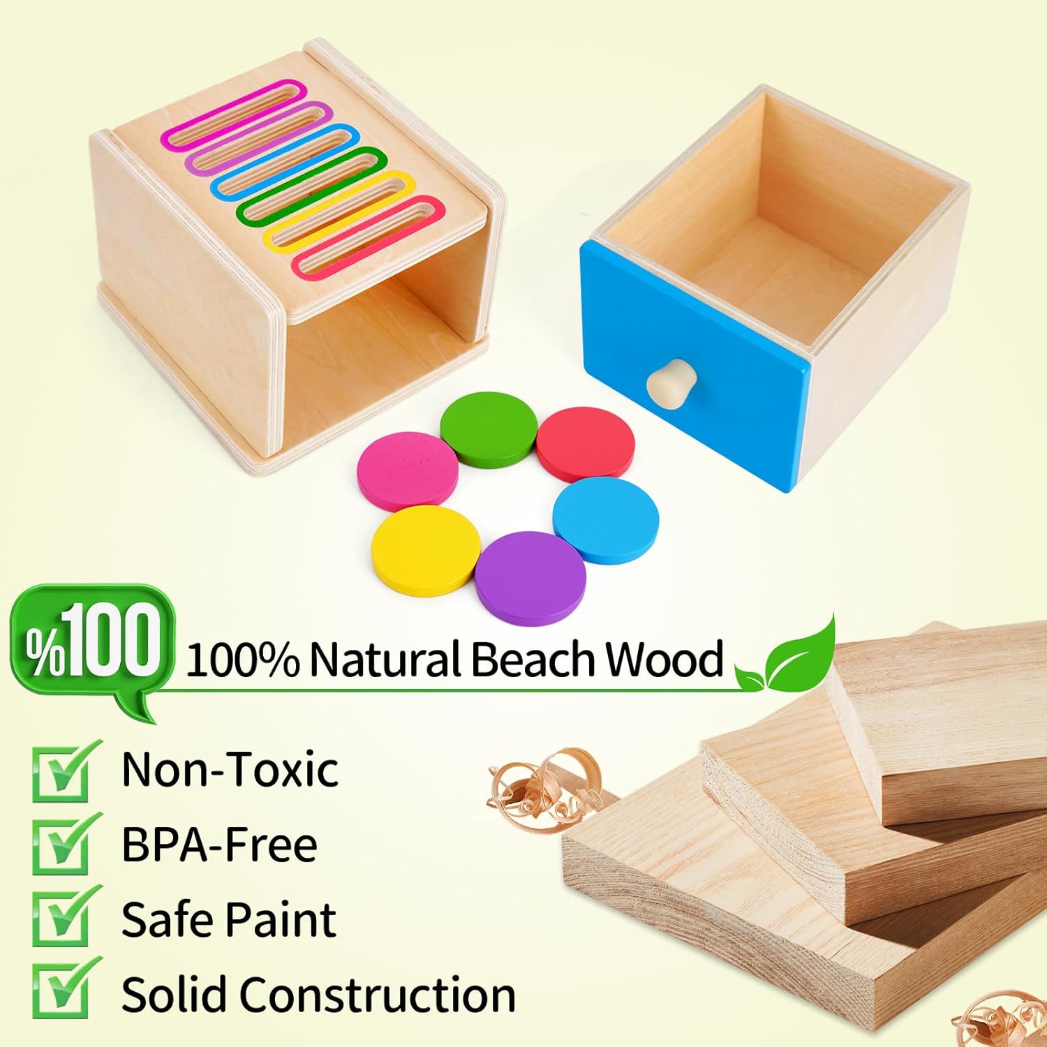 Montessori Coin Box Toy for Toddlers 1-3 Years Gift