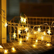 Star Fairy String Lights 6M 40 LED Battery Powered Warm White Decorative Lights for Indoor & Outdoor Use