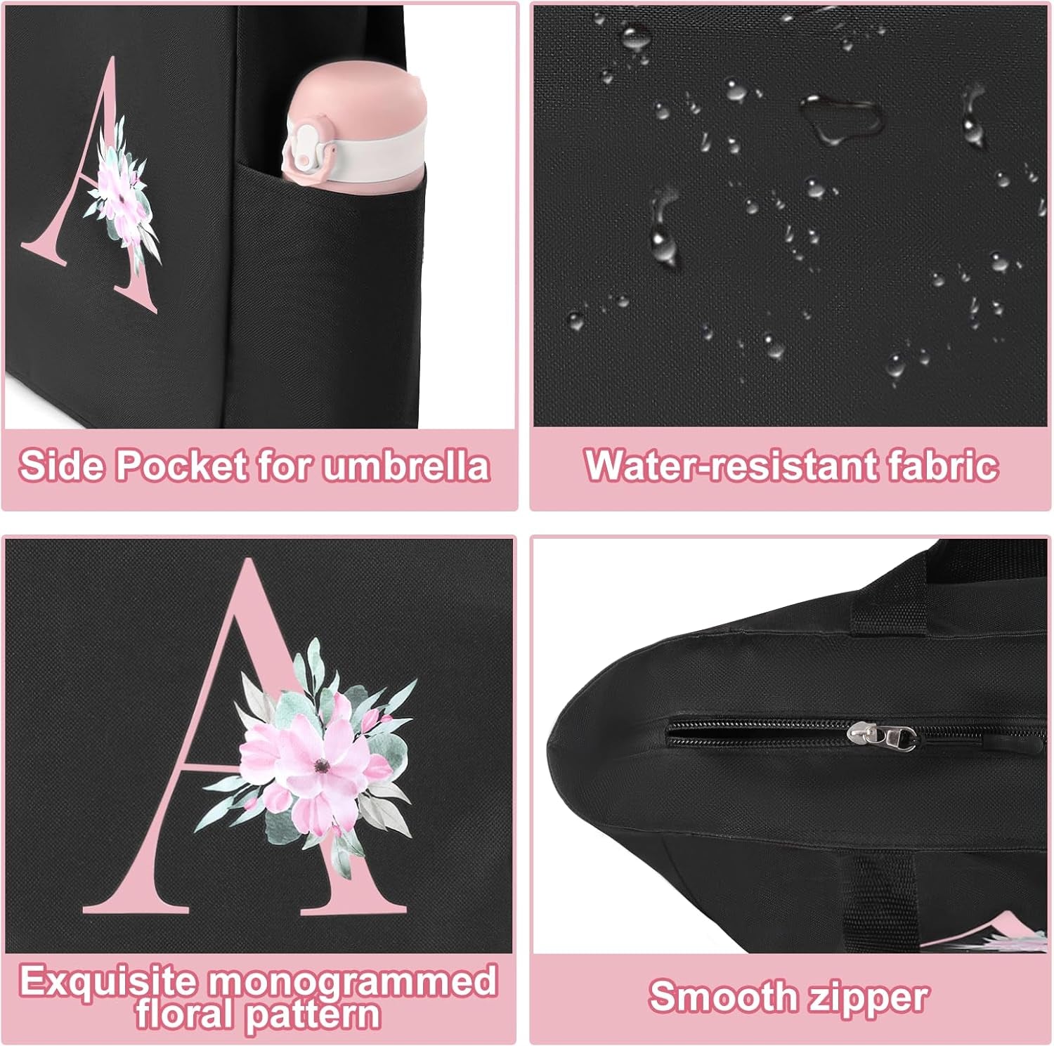 A-Z Initial Personalized Tote Bag – Waterproof Gift for Women, Moms, Teachers & Bridesmaids