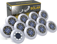 8-Pack Solar Deck Lights, LED, Outdoor Garden, Pathway