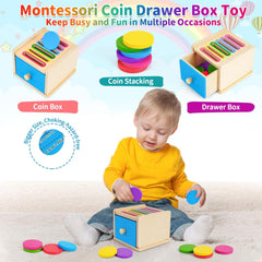 Montessori Coin Box Toy for Toddlers 1-3 Years Gift