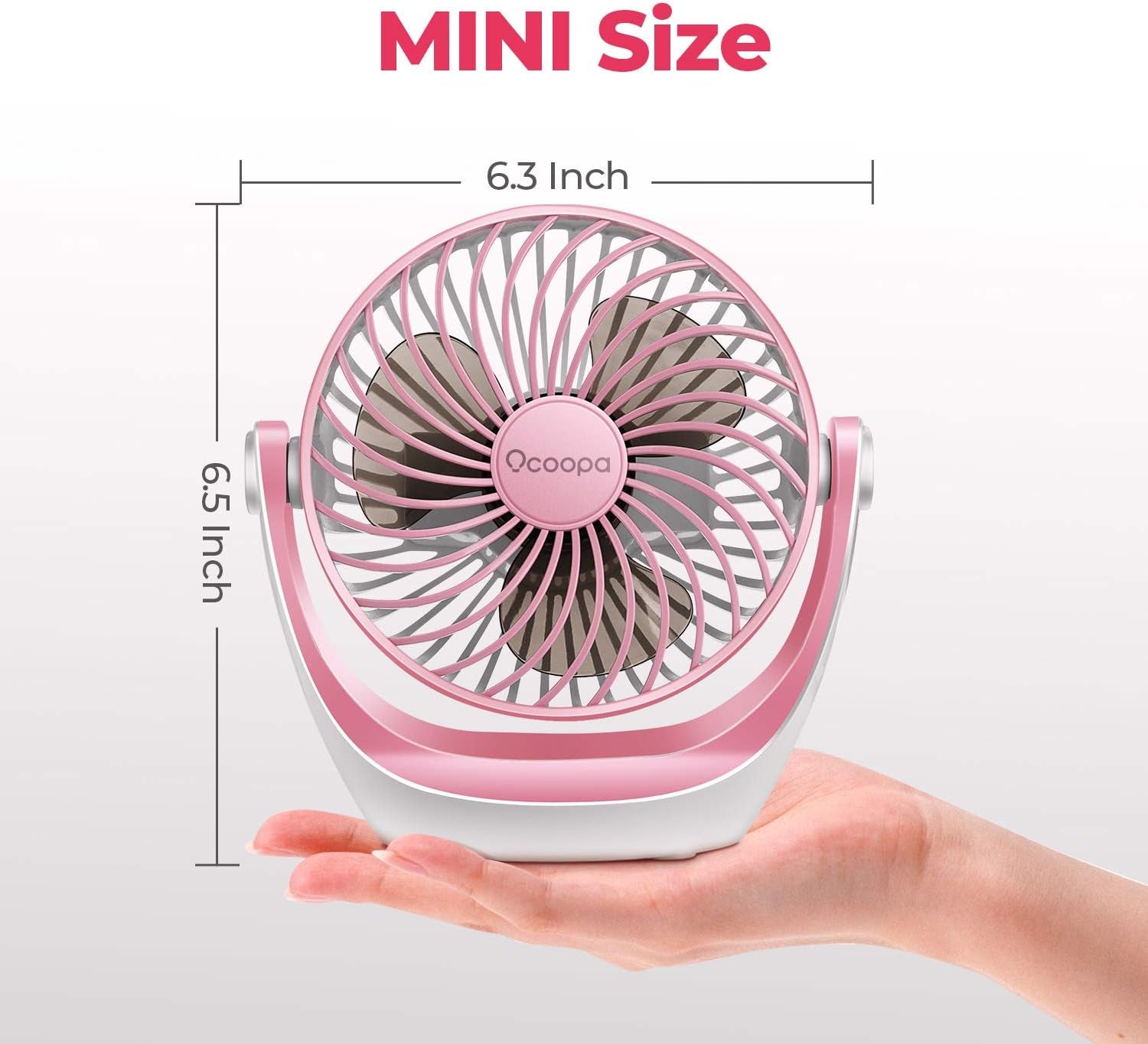 OCOOPA USB Desk Fan Table Fan with Strong Airflow & Quiet Operation, Portable Cooling Fan Speed Adjustable 360°Rotatable Head for Home Office Bedroom Table and Desktop