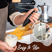 Milk Frother Handheld Whisk – Electric Coffee Frother with Stand 19000rpm