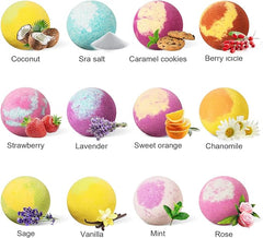 12 PCS Handmade Bath Bomb Set for Women, Natural & Organic Bath Gifts, Relaxing Bath Bombs for Men & Women