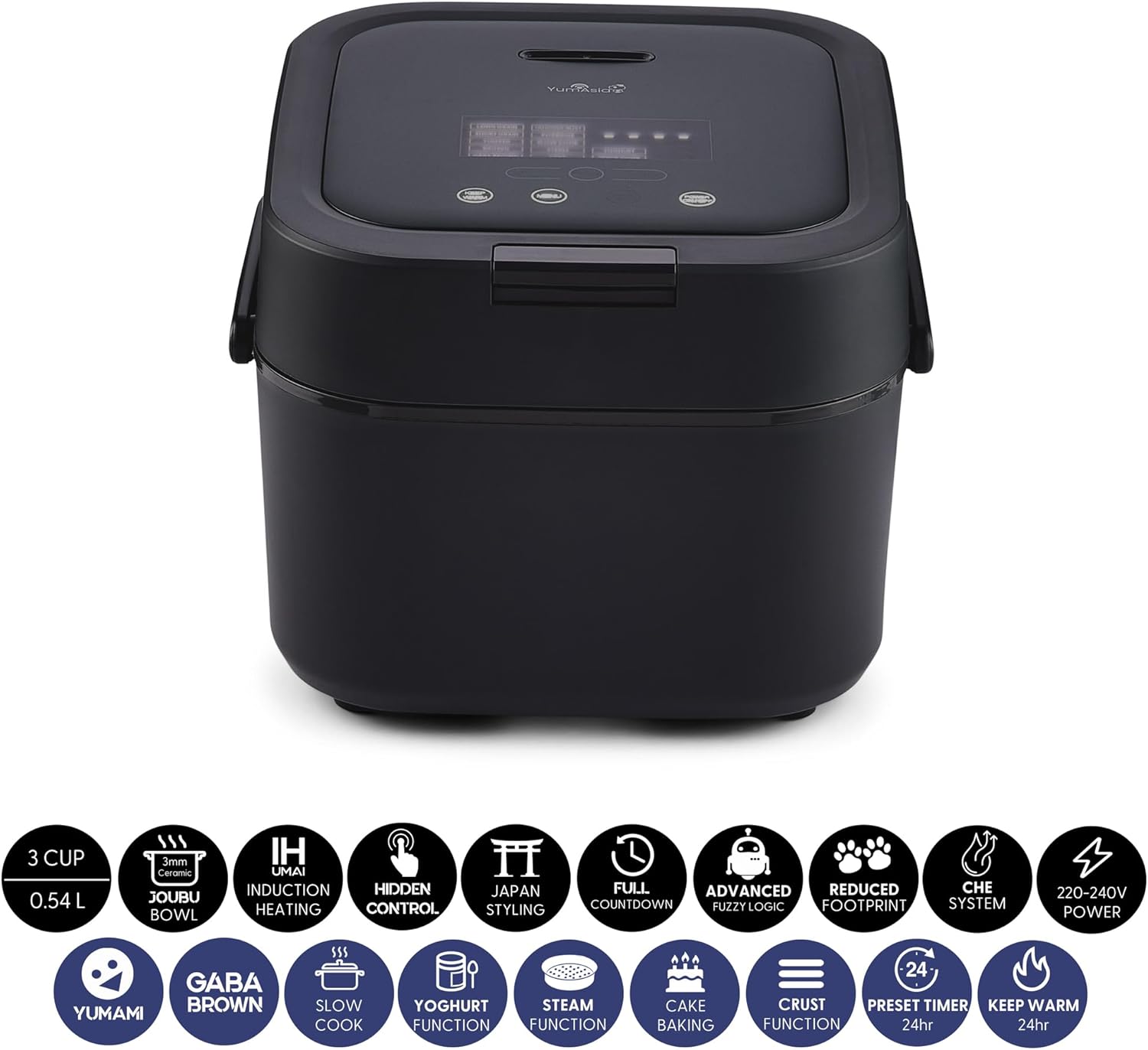 Yum Asia Hotaru IH Rice Cooker with Ceramic Bowl 0.54L – Slate Grey