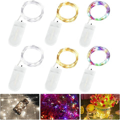 LED Fairy Lights Battery Operated, 3 Pack 2M 20 LED Micro Wire Fairy String Lights for Bedroom Jar Glasses Wedding Party Christmas Lighting Decoration (3pcs 3 Colors)