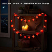6M Red Heart Fairy Lights Battery Operated, 40 LED Romantic String Lights for Valentine’s Day, Bedroom, Wedding, Party & Home Decoration