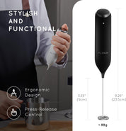 Rechargeable Milk Frother Handheld with USB-C Stand for Coffee & Drinks