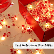Valentine Heart Fairy String Lights 10ft with Red LED Glow – Battery Powered Romantic Decor