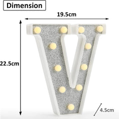 Glitter LED Letter Light V 18 Color Changing Remote