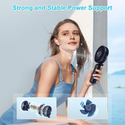 Handheld Fan Rechargeable, Portable Mini Fan Handheld with 5 Speeds 5000mah, Electric USB Small Hand Held Fans, Powerful Personal Fan Foldable Fans for Outdoor Office Travel Camping School Home