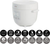Yum Asia Tsuki Mini Rice Cooker – Pebble White – 2.5 Cups – Ceramic Bowl