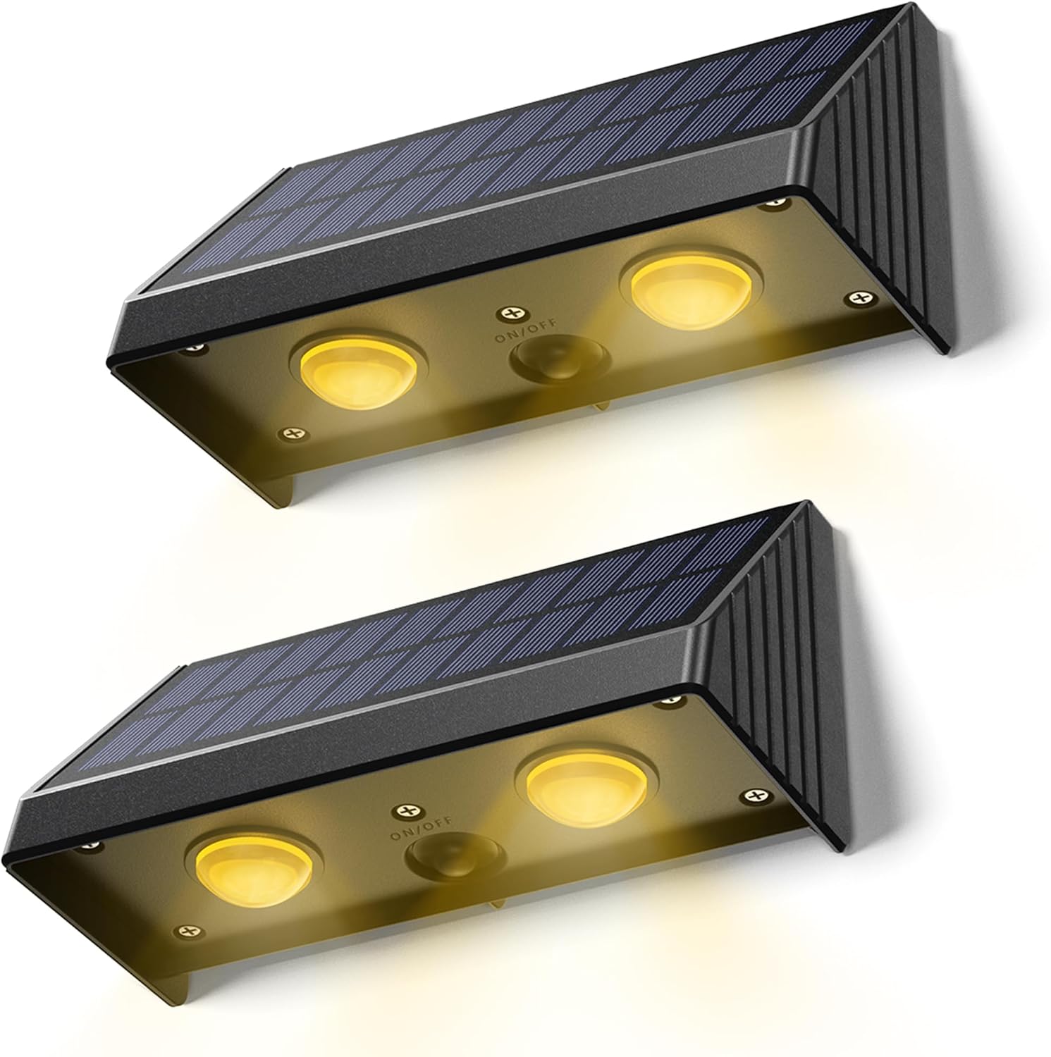 Solar Fence Lights – 2 Pack, Solar Powered Outdoor Wall Lights, Waterproof with 5 LED Modes, Decorative for Garden, Yard, Deck, Patio, and Stair